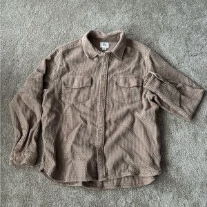 Urban Outfitters Men's Brown Corduroy Button-Up Shirt Jacket